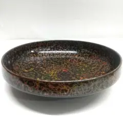 昭和レトロ　5個　会津塗　金虫喰塗　国産漆器　折笠漆器店　約9×2㎝ 昭和レトロ 5個 会津塗 金虫喰塗 国産漆器 折笠漆器店 約9×2