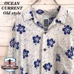 《激レア》OCEAN CURRENT☆アロハシャツ 半袖シャツ XL HS38