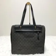 GUCCI グッチ トートバッグ キャンバス レザー GG 金具 A4可