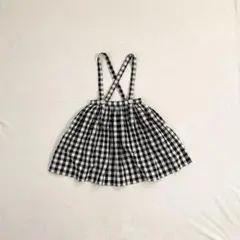 soor ploom ソーアプルーム ギンガムチェック 吊りスカート 8y