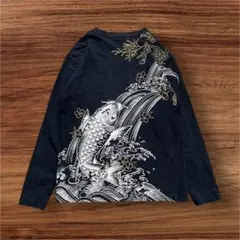 REPAIR 和柄　鯉刺繍　長袖Tシャツ　黒　ロンT M