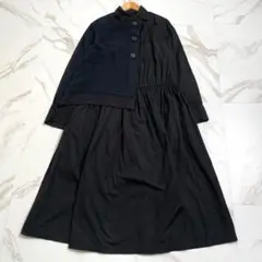 極美品 20AW◎ヨウジヤマモト アシンメトリーロングシャツワンピース L位