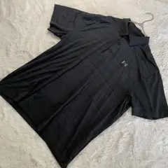【XL】アンダーアーマー ☆ HEATGEAR ポロシャツ ストライプ ブラック