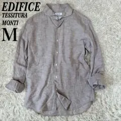 【tessitura monti】EDIFICE コットンリネンシャツ M 麻