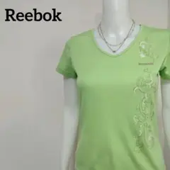 リーボック PLAY DRY フローラル柄 VネックTシャツ スポーツ