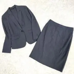 美品✨23区　ウォッシャブル　スカートスーツ ストライプ グレー 36