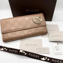 Gucci グッチ 長財布 ラブリーハート グッチシマ