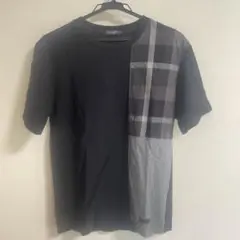 チェック柄パネルデザインTシャツ