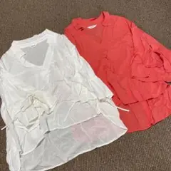 アンデミュウ　シャツ　ブラウス　2枚セット　色違い