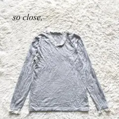 【So close，】薄手ニット　長袖　レース　ライトグレー　M シルク混