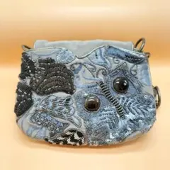 ジャマンピュエッシュ ビーズ刺繍バッグ 花と蝶