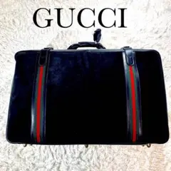 希少 ヴィンテージ GUCCI グッチ トラベルバッグシェリーライン スウェード