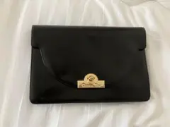 クリスチャンディオール ヴィンテージ クラッチバッグ レザー 黒