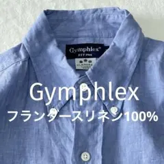 美品 ジムフレックス フランダースリネン 半袖シャツ Mボタンダウン 手洗い可能