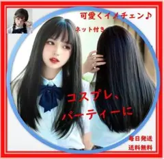 特価♪ウィッグ ロング フルウィッグ 黒髪ロング ストレート 自然毛
