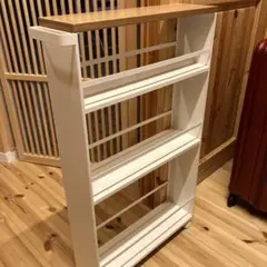 キッチン収納 山崎実業 tower タワー ハンドル付きスリムワゴン ホワイト