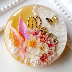 【1607】レジン　ヘアゴム　ポニーフック　ブロ―チ　ハンドメイド