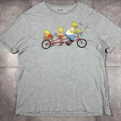 古着　OLD NAVY シンプソンズ 自転車　Tシャツ グレー