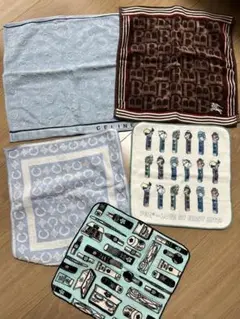 CELINE ハンカチタオル & Burberry 茶色　まとめて5枚
