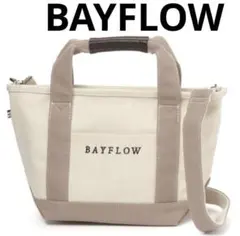 BAYFLOW [ファスナー付きで安心]ショルダーロゴZIPロゴトート