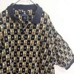 GIVENCHY ジバンシー ゴルフ半袖ポロシャツ モノグラム刺繍カットソー Ｌ