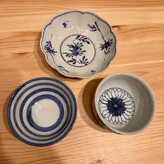 樋山真弓さん　染付　和皿　3点セット　作家　食器