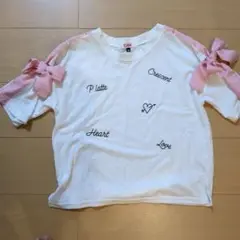 ピンクラテ　リボン　Tシャツ