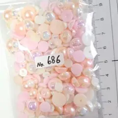 No.686◆パール mix ストーン デコパーツ デコうちわ デコレーション