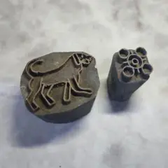 インドの染め物用はんこ セットD 犬+紋様