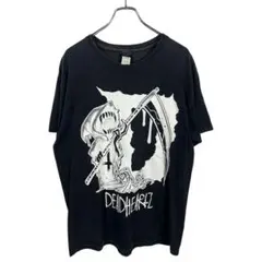 DEADHEARIZ デッドハーツ　ブラック　プリント　半袖tシャツ L