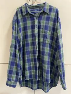 J.CREW 00s ネルシャツ グリーン×ブルー