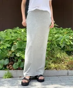 AP STUDIO バックスリット スウェットスカート カットオフ グレー