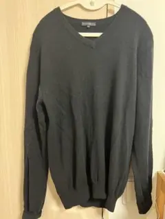 TAKASHIMAYA カシミヤブラック Vネックセーター LL
