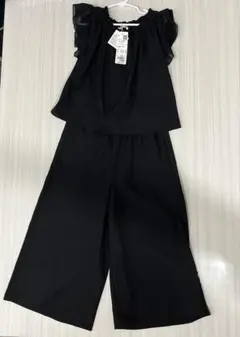 ikka 半袖　子供服　キッズ　130 ワンピース　ブラック　ドッキング
