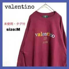 90s 古着 レトロ ヴァレンティノ スウェット トレーナー ビッグロゴ 刺繍