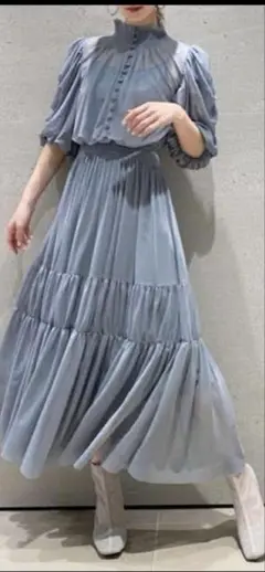 《試着のみ》❤️SNIDEL❤Sustainableチュールティアードドレス❤