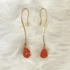 ete K10YG サンストーン ピアス