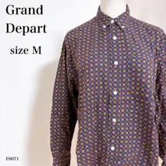 Grand Depart ペイズリー柄シャツ M コットン100% レトロ