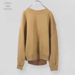 【美品】DRIES VAN NOTEN 七分袖スウェット DRIES VAN NOTEN コットンスウェット 七分袖 ブラック サイズS
