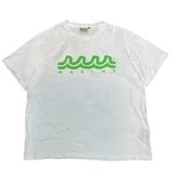 ムータ　MUTA ロゴ クルーネック Tシャツ ホワイト　グリーン