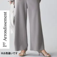 01872-5 1erプルミエアロンディスモン ブラック　ワイドパンツ　ロング丈