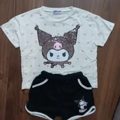 Kuromi スパンコールTシャツとショートパンツセット 130