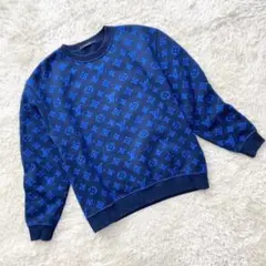 【美品】LOUIS VUITTON ニット セーター モノグラム ブルー
