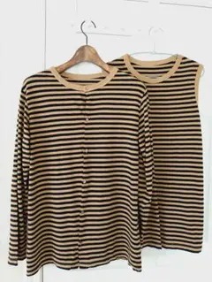 ヴェリテクール カットソーアンサンブル camel×black