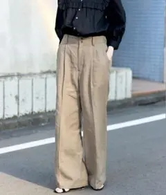 SLOBE IENA リネン混イージースラックス 40