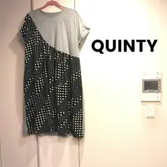 QUINTY クインティ 異素材 ドッキング ギャザー ワンピース