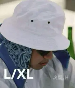 AH.H WHITE BUCKET HAT（Non Wash） L/XL