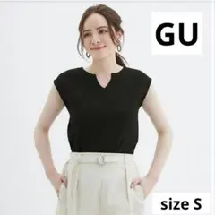 GU ジーユー ワッフル キーネックTタンクトップ ノースリーブ