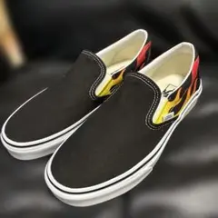 【未使用】VANS バンズ　スリッポンファイヤーパターン　size 25.0㌢