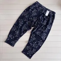 Atsugi 花柄ネイビーリラックスフィットヨガパンツ